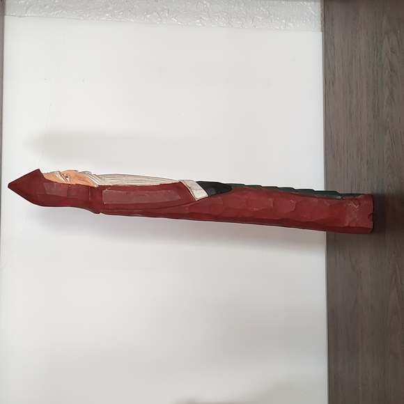 Wooden Santa Claus Christmas Decor Vintage 13" Tall - Picture 7 of 10